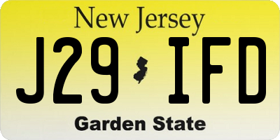 NJ license plate J29IFD