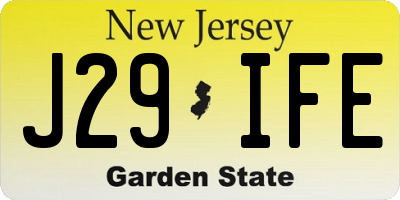 NJ license plate J29IFE