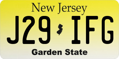 NJ license plate J29IFG