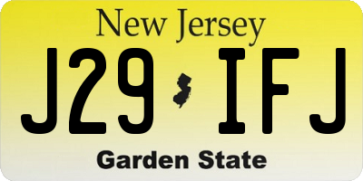 NJ license plate J29IFJ