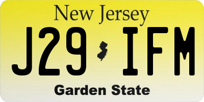 NJ license plate J29IFM