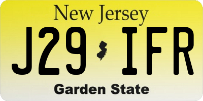 NJ license plate J29IFR