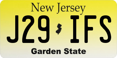 NJ license plate J29IFS