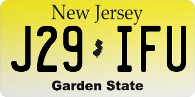 NJ license plate J29IFU