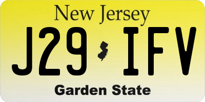 NJ license plate J29IFV