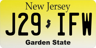 NJ license plate J29IFW