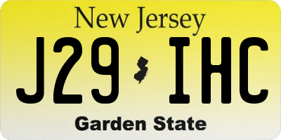 NJ license plate J29IHC