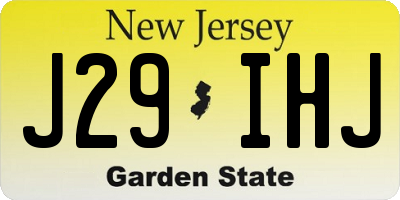 NJ license plate J29IHJ