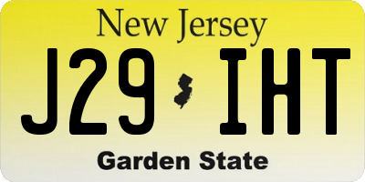 NJ license plate J29IHT