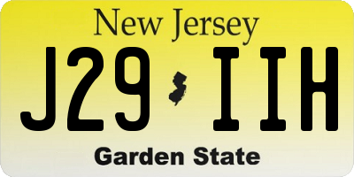 NJ license plate J29IIH