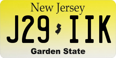 NJ license plate J29IIK
