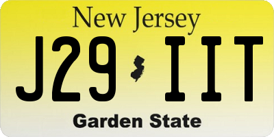 NJ license plate J29IIT