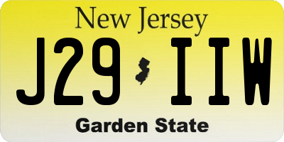 NJ license plate J29IIW