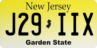 NJ license plate J29IIX