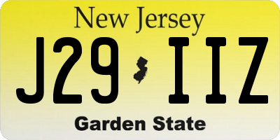 NJ license plate J29IIZ