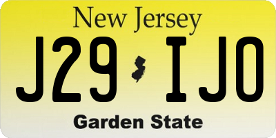 NJ license plate J29IJO
