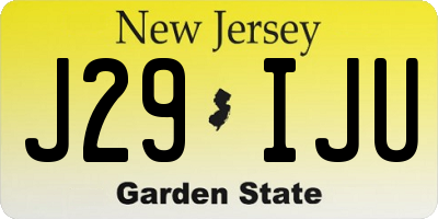 NJ license plate J29IJU