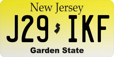 NJ license plate J29IKF