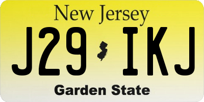 NJ license plate J29IKJ