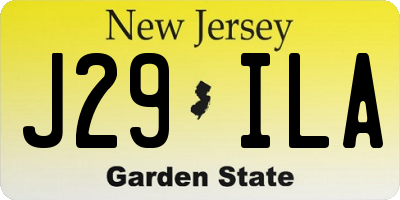 NJ license plate J29ILA