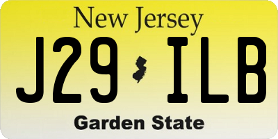 NJ license plate J29ILB