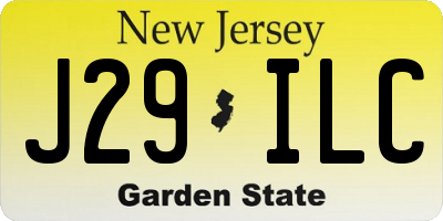 NJ license plate J29ILC