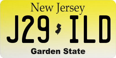 NJ license plate J29ILD