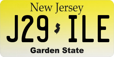 NJ license plate J29ILE