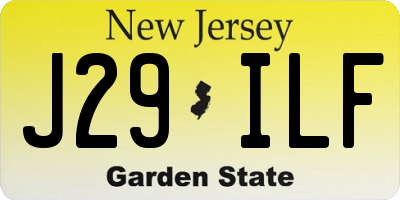 NJ license plate J29ILF