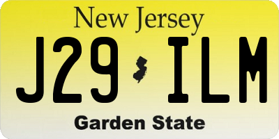NJ license plate J29ILM