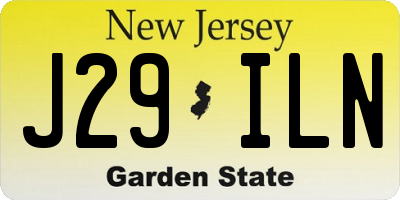 NJ license plate J29ILN