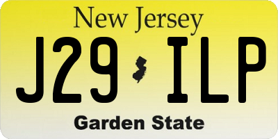 NJ license plate J29ILP