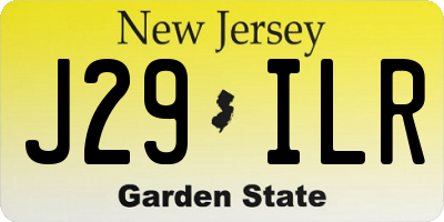 NJ license plate J29ILR