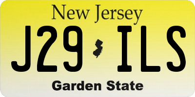 NJ license plate J29ILS