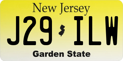 NJ license plate J29ILW