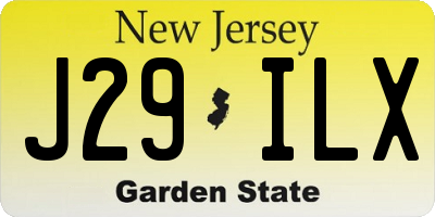 NJ license plate J29ILX