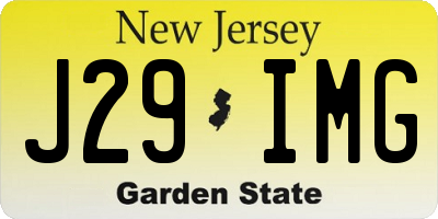 NJ license plate J29IMG