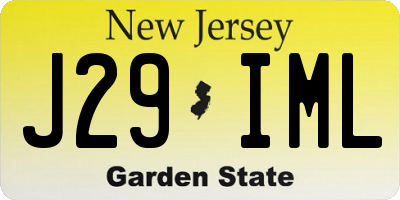 NJ license plate J29IML