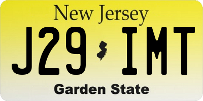 NJ license plate J29IMT