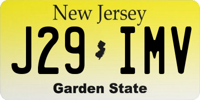 NJ license plate J29IMV