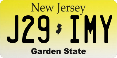 NJ license plate J29IMY