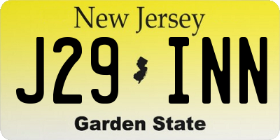 NJ license plate J29INN