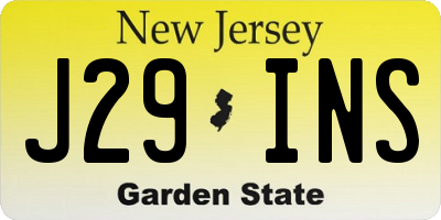 NJ license plate J29INS