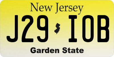 NJ license plate J29IOB