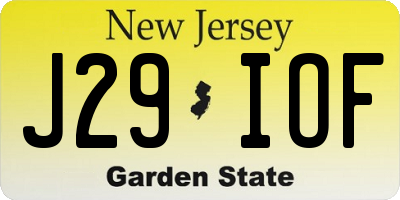 NJ license plate J29IOF