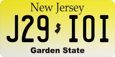 NJ license plate J29IOI