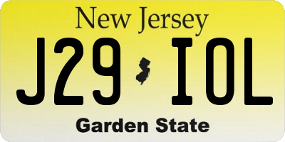 NJ license plate J29IOL