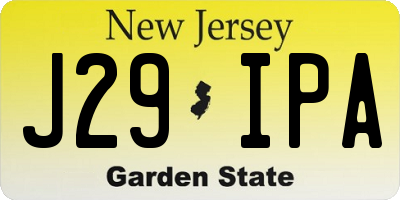 NJ license plate J29IPA