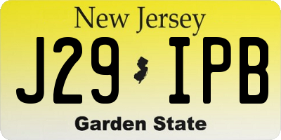 NJ license plate J29IPB