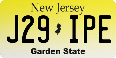 NJ license plate J29IPE